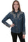 Scully Women's Poly/Rayon Scroll Long Sleeve Western Embroidered Blouse PL-866