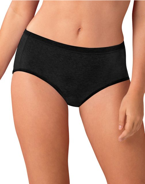 Hanes Cotton Stretch Women's Low Rise Briefs with ComfortSoft® WB 6-Pack ET39V6