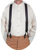 Scully Rangewear Men's Elastic Steel White Polka Dot Suspenders RW244S
