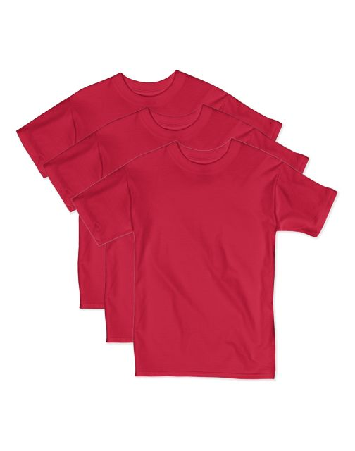 Hanes Boys' Beefy Short Sleeve Tee Value Pack (3-pack) O5380
