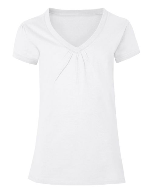 Hanes Girls' Shirred V-Neck Tee K046