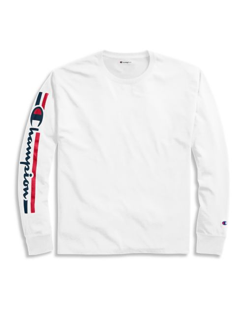 Champion Men's Classic Jersey Long-Sleeve Tee, Vertical Logo GT78H Y07980