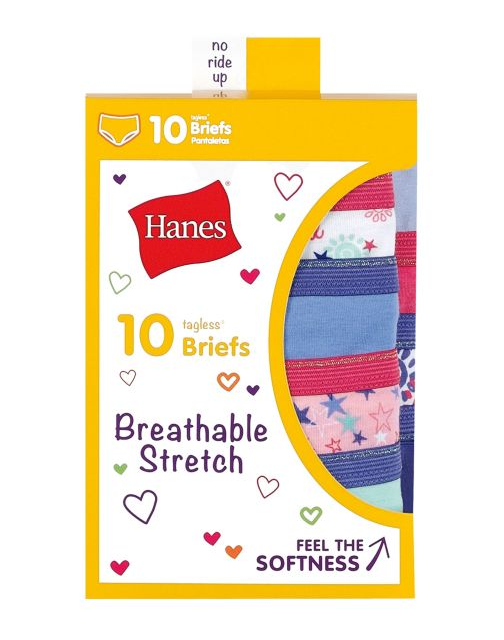 Girls' Breathable Stretch Briefs 10-Pack