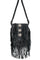Scully Leather Handbag Womens Black Fringe Crossbody Bag B94