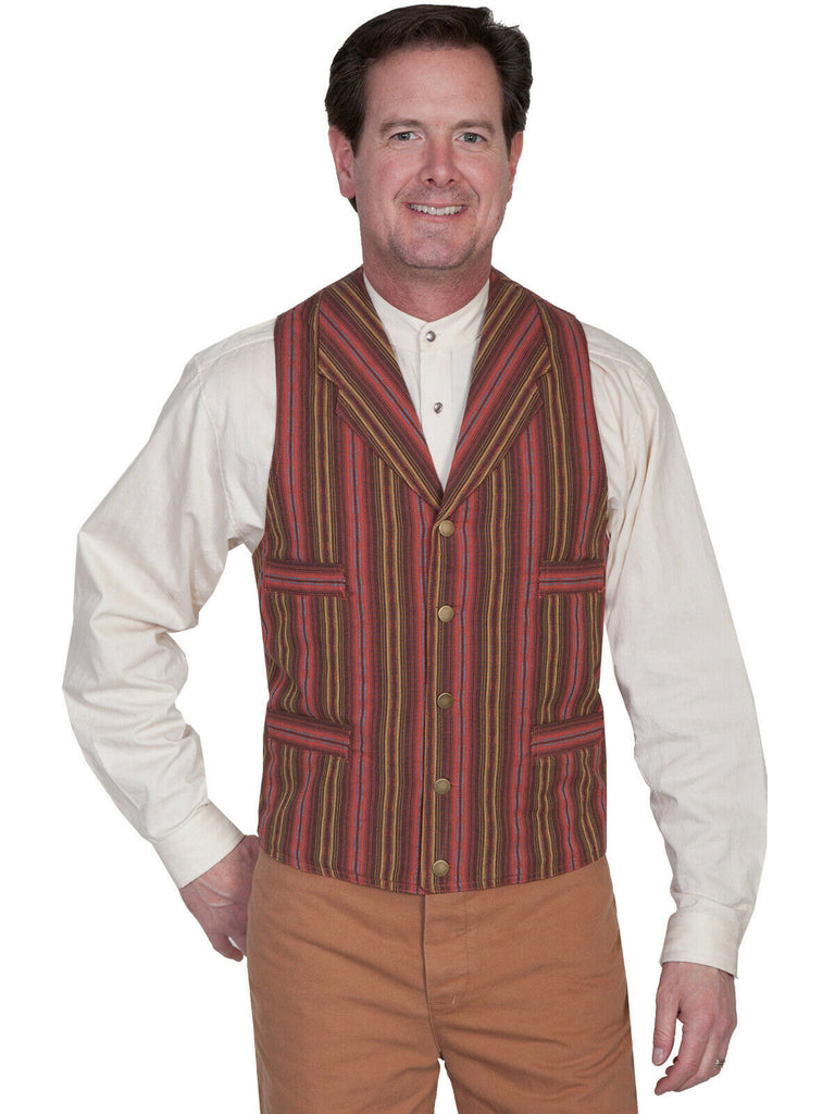 Scully Men's Brown Cotton Canvas Serape Vest RW263