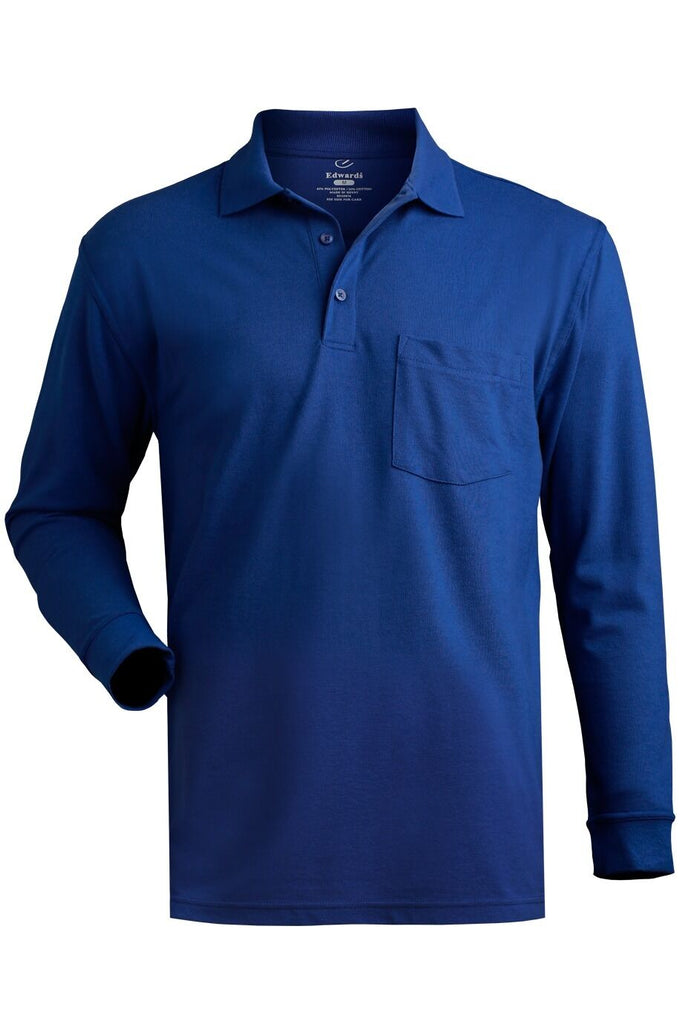 Long Sleeve Pique Polo with Pocket Unisex 1525