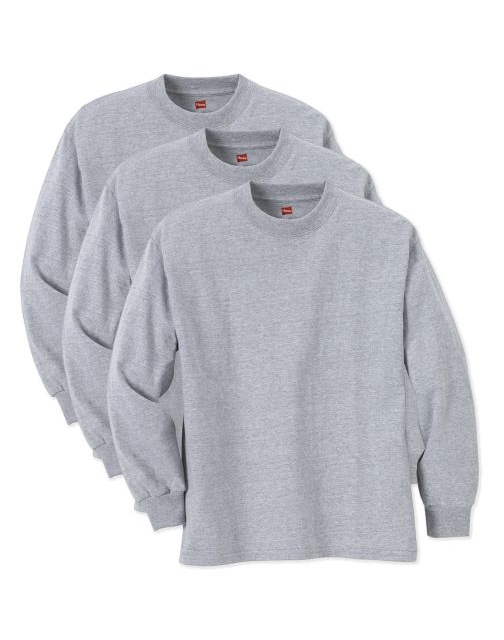Hanes Boys' ComfortSoft Long Sleeve Tee Value Pack (3-pack) O5546