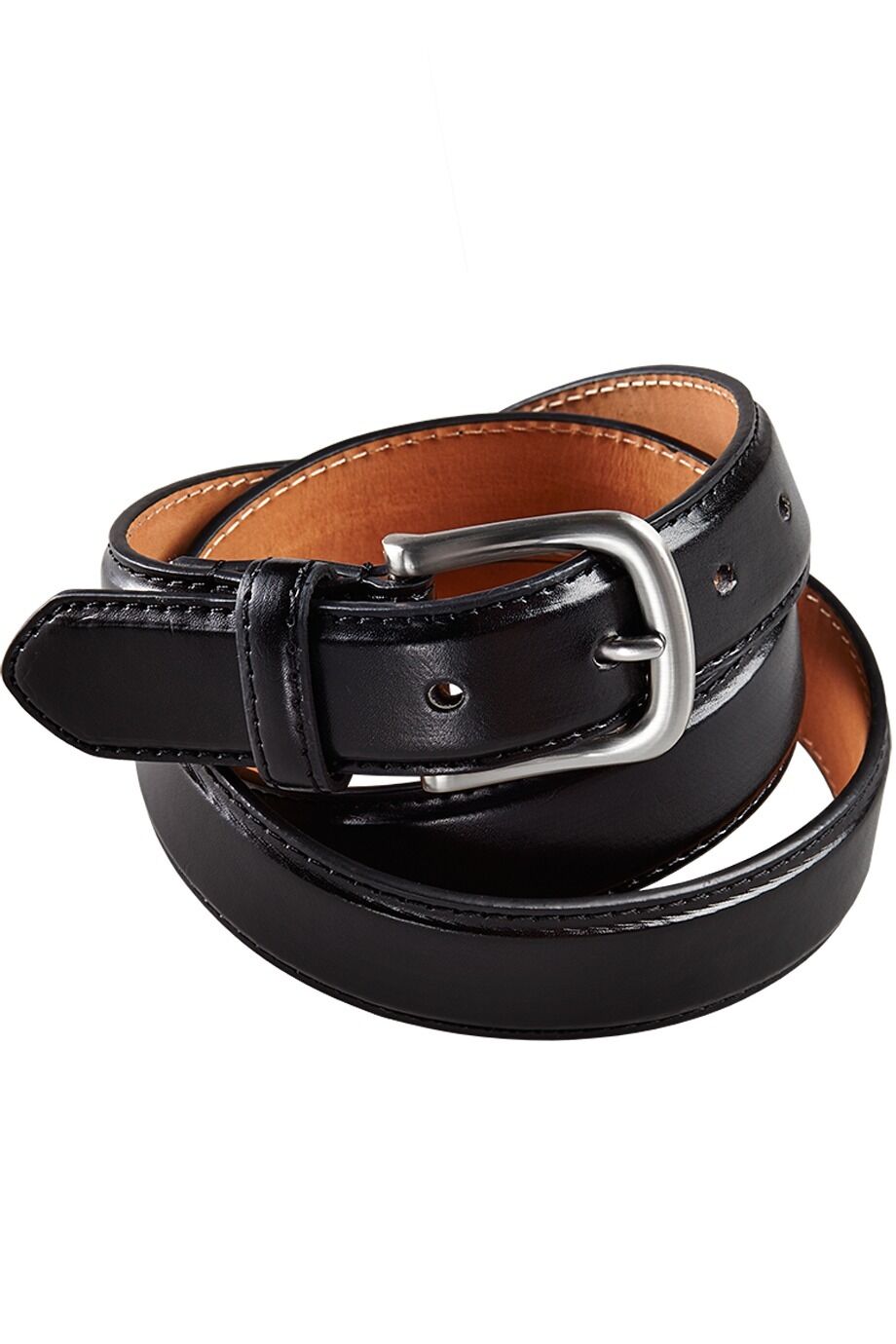 Men's Leather Dress Belt with Nickel Brushed Buckle BP01
