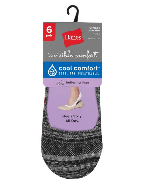 Hanes Women's Invisible Comfort Ballerina Liner 6-Pack HC726B