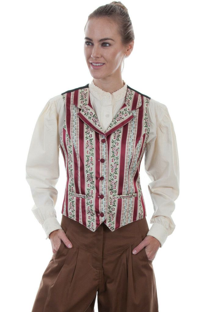 Scully Rangewear Women's Polyester Wallpaper Stripe Lapel Vest RW562