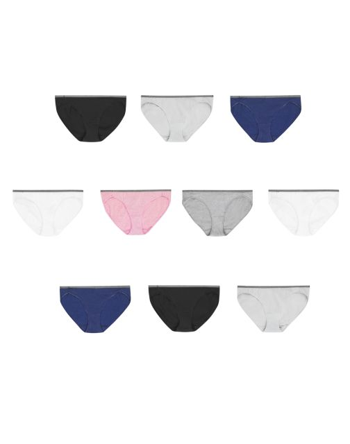 Women's Breathable Cotton Stretch Bikini 10-Pack