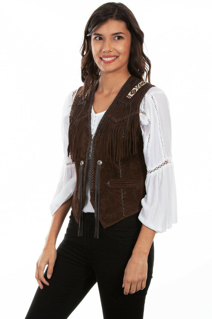 Scully Women's Boar Suede Laced Vest L755