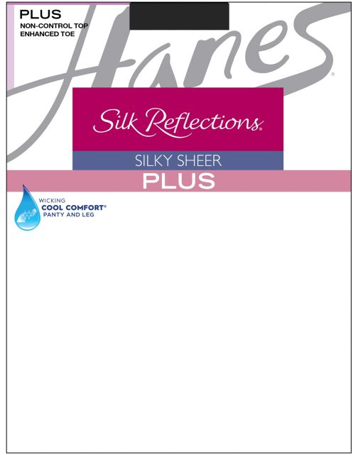 Hanes Silk Reflections Plus Enhanced Toe Sheer Pantyhose 00P15