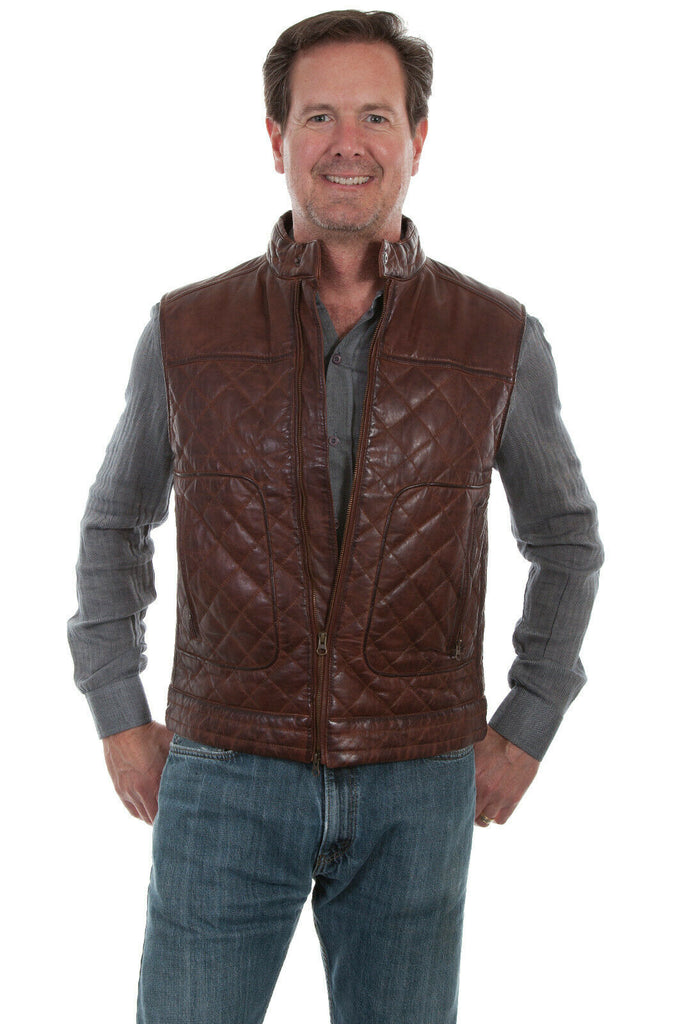 Scully Men's Leather Quilted Vest 1026