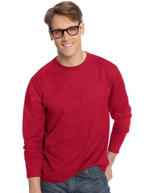 Hanes TAGLESS® Nano-T® Men's Long-Sleeve Tee 498L