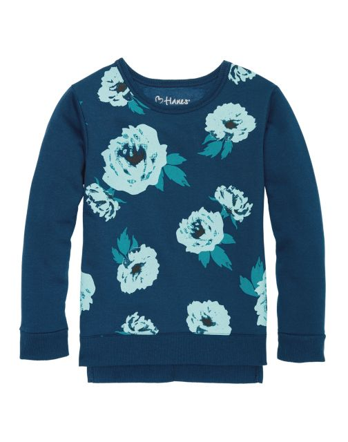 Hanes Girls' High-Low Graphic Sweatshirt K376