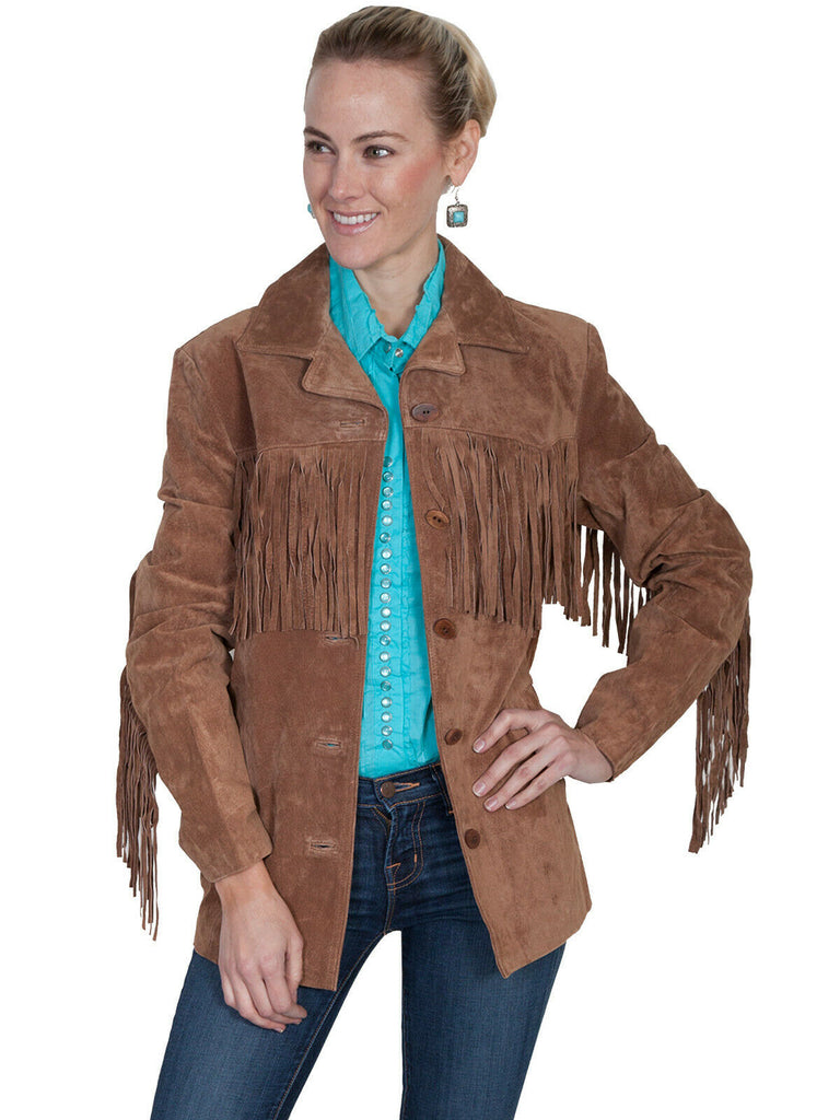 Scully Leather Women's Fringe Yokes Sleeves Suede Jacket L74