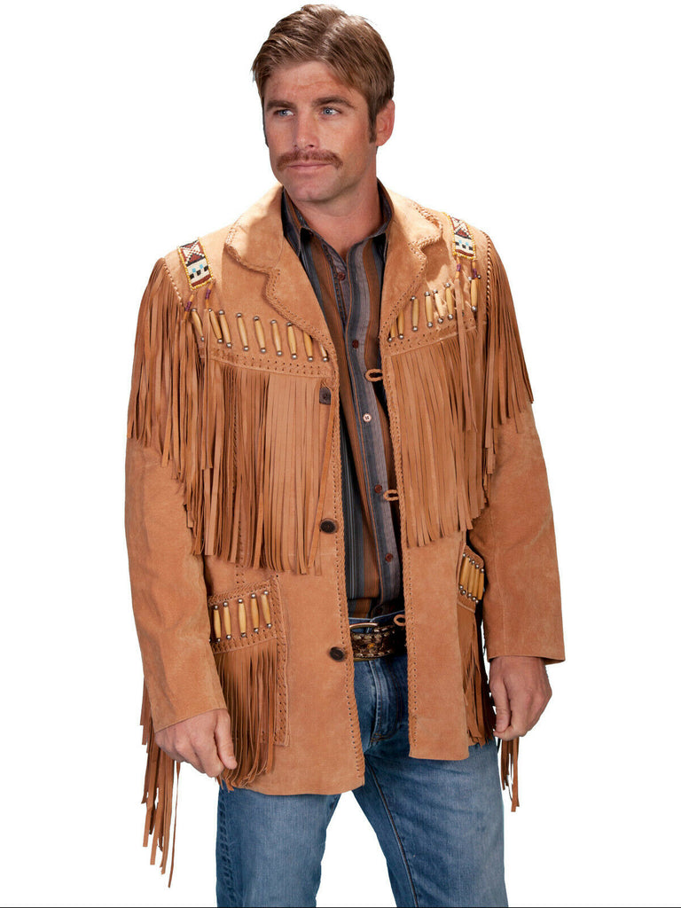 Scully Leather Mens Boar Suede Fringe Mountain Man Jacket 902