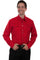 Scully Men's Shirt Western Poly Blend Candy Cane Piping Long Sleeve P-726