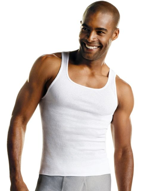 Hanes Men's MRL White A-Shirt P10 372P10