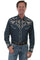 Scully Men's Poly/Rayon Aztec Geo Long Sleeve Western Shirt P-878