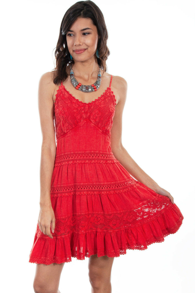 Scully Womens White 100% Cotton Crochet Sleeveless Dress PSL-173