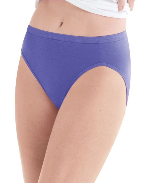 Hanes Women's Plus Cotton Hi-Cut Panties 5-Pack P543WB