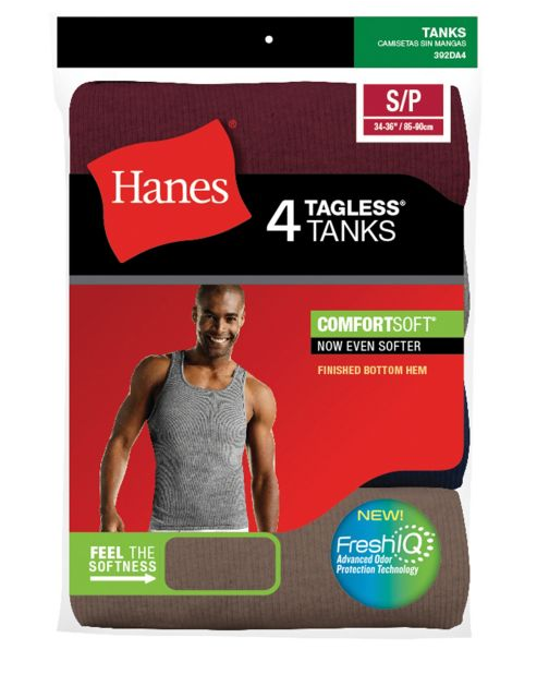 Hanes Men's TAGLESS® Ribbed A-Shirt 4-Pack 392P4