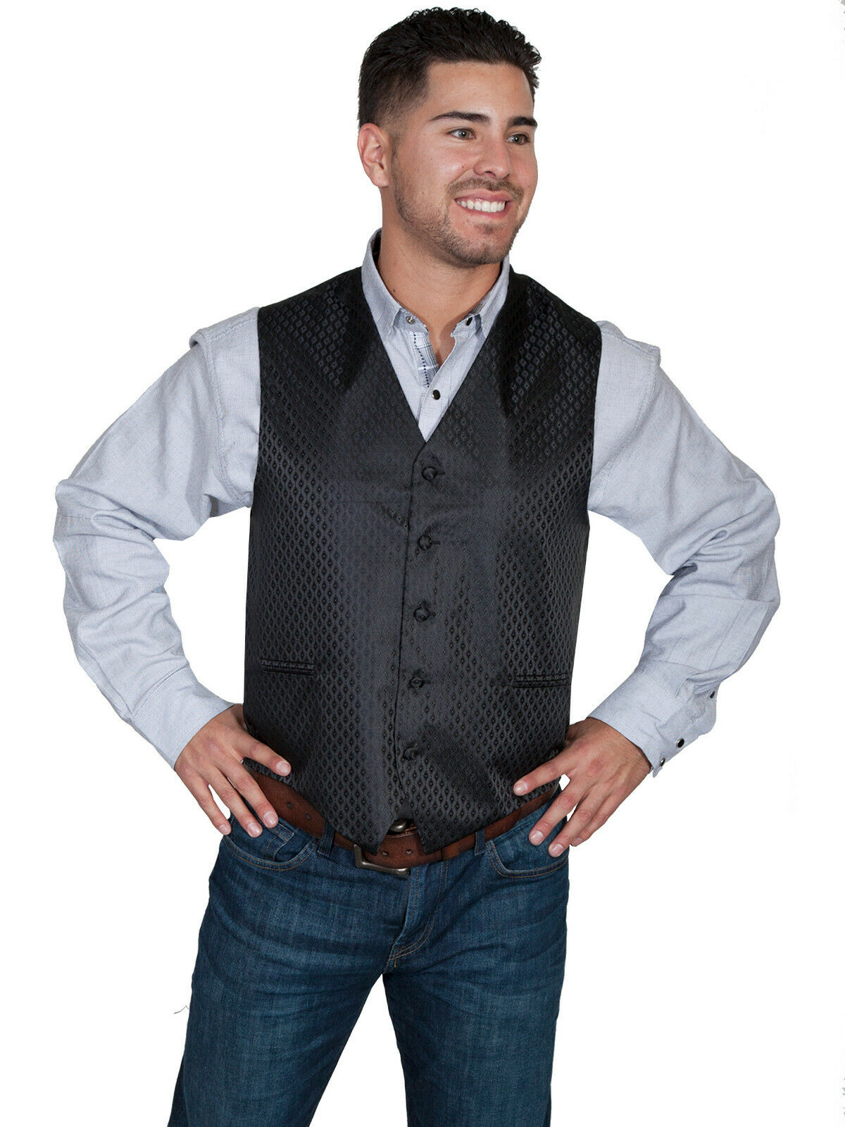 Scully Men's Polyester Diamond Vest RW251N