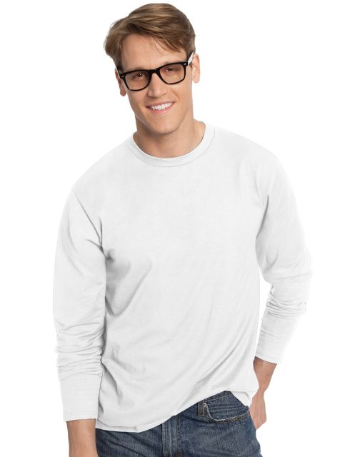 Hanes TAGLESS® Nano-T® Men's Long-Sleeve Tee 498L