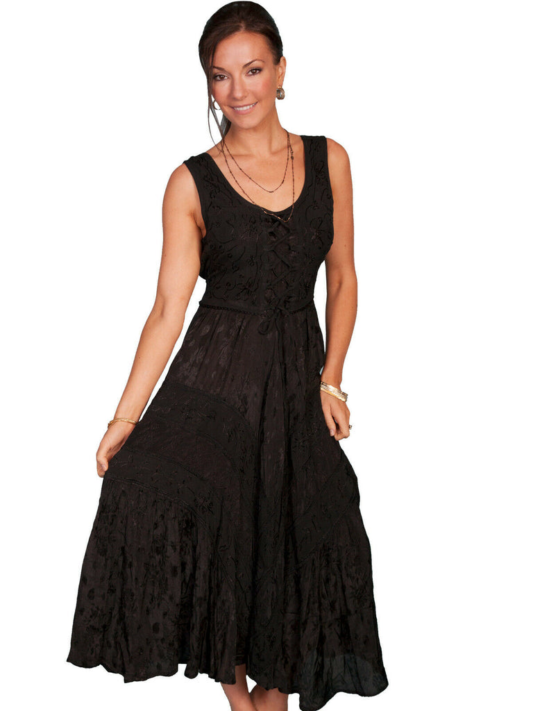 Scully Women's Full Length Dress 100% Rayon Lace Up HC118