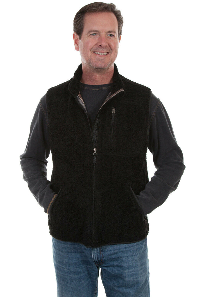 Scully Men's Reversible Sherpa to Plaid Vest TR-078