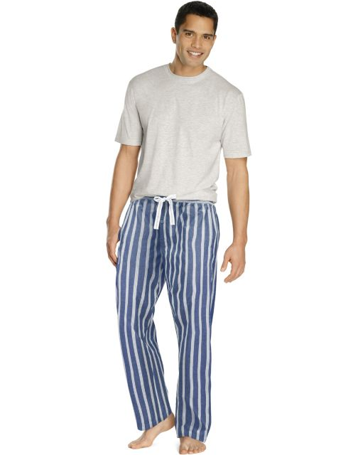 Hanes Men's Sleep Set with Woven Knit Pants 03015
