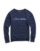 Champion Women's Powerblend® Fleece Boyfriend Crew, Felt Logo W2956F Y07461