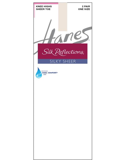 Hanes Silk Reflections Silky Sheer Knee Highs 2-Pack 725