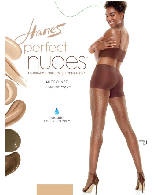 Hanes Perfect Nudes™ Sheer Micro Net Girl Short Tummy Control Hosiery PN0003