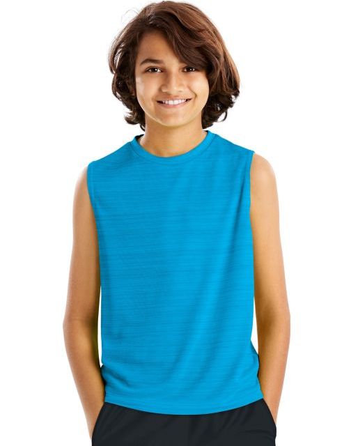 Hanes Sport™ Boys' Sleeveless Heathered Tech Tee OD180