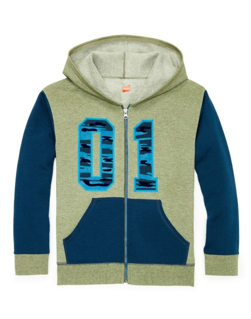 Hanes Boys' Graphic Fleece Colorblock Full Zip Hoodie D264