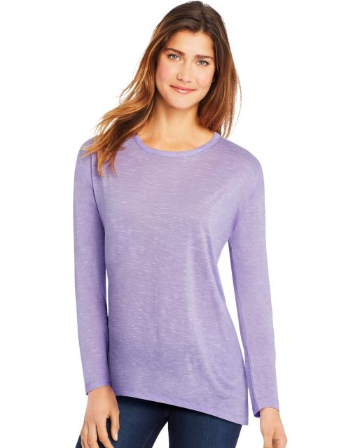 Hanes Women's Lone Sleeve top with Center Back Lace Detail O9349