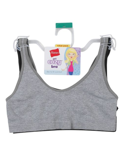 Hanes Girls' Cozy Seamless Wirefree Bra 2-Pack MHH190