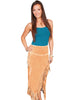 Scully Leather Women's Long Boar Suede Tie Side Fringe Skirt L659