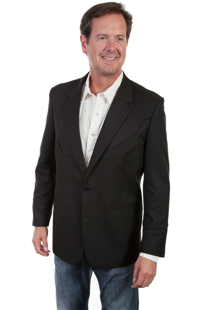 Scully Men's Black Polyester Western Blazer P-656S
