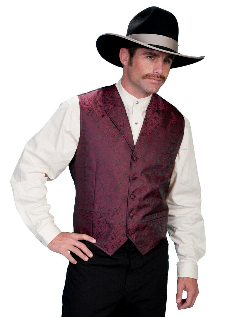 Scully Men's Cream Polyester Paisley Vest RW093