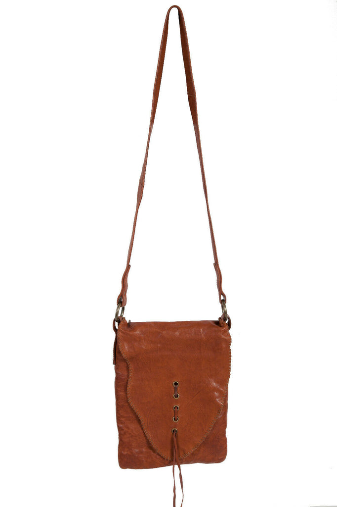 Scully Womens Tan Leather Whip Stitch Grommets Handbag B185