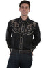 Scully Men's Poly/Rayon Floral Scroll Long Sleeve Shirt P-870