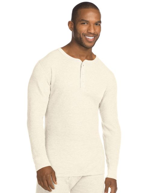 Hanes X-Temp; Men's Organic Cotton Thermal Henley 14510