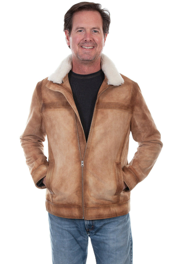 Men's Scully Vintage Lamb Suede Shearling Collar Jacket 1053