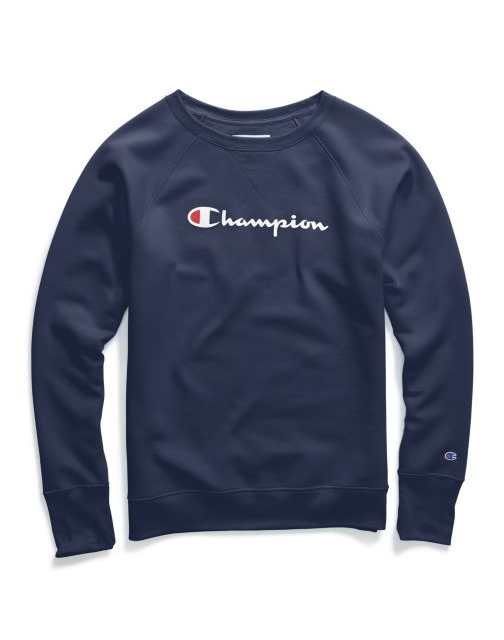 Champion Women's Powerblend® Fleece Boyfriend Crew, Script Logo W2956G Y07418