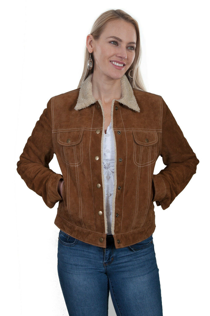 Scully Women's Suede Faux Fur Jean Jacket L1019