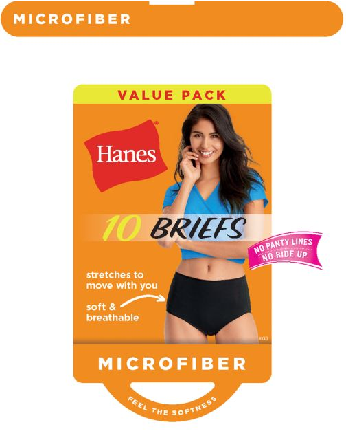Hanes Cool Comfort™ Women's Microfiber Briefs 10-Pack MX40AS
